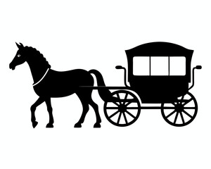 Horse Carriage silhouette vector ,Horse Carriage  clip art,Horse Carriage  illustration