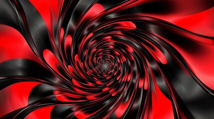 Poster - A dynamic spiral pattern in vivid red and black hues, creating a sense of depth and movement.
