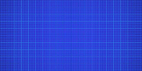 Poster - Square grid background with empty space on blue backdrop. Blank grid sheet for technology, drawing and architecture draft, design of square graph paper, notebook pattern