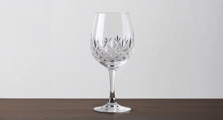 Crystal wine glass set on a plain white background.