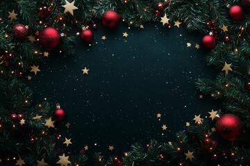 Christmas wallpaper, top view background 