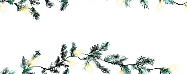 Poster - Pine Branch with Lights.