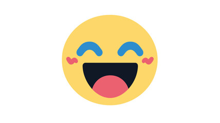 Poster - Joyful Excited Emoji Vector Illustration with Laughter and Joy Expression, Perfect for Social Media Communication, Messaging Apps, and Digital Emoticons