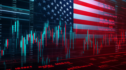 Poster - Modern wallpaper, stock market charts background, 