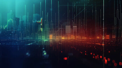 Poster - Modern wallpaper, stock market charts background, 