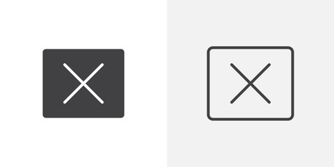 Aufkleber - Cancel icon vector icon set in black and white color.