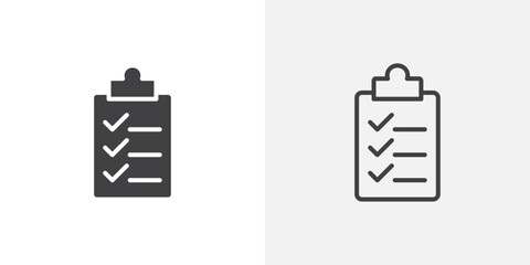 Poster - Clipboard icon vector icon set in black and white color.