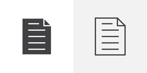 Poster - Document icon vector icon set in black and white color.