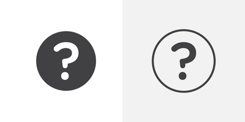 Poster - Doubts button icon vector icon set in black and white color.