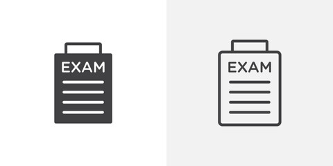 Poster - Exam icon vector icon set in black and white color.