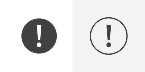 Poster - Exclamation button icon vector icon set in black and white color.