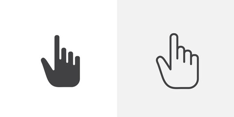 Poster - Finger icon vector icon set in black and white color.