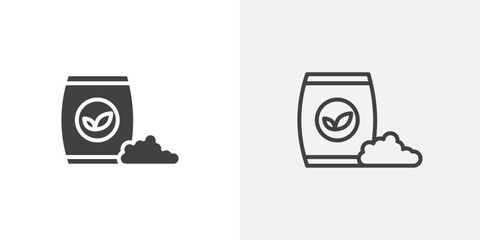 Poster - Fertilizer icon vector icon set in black and white color.