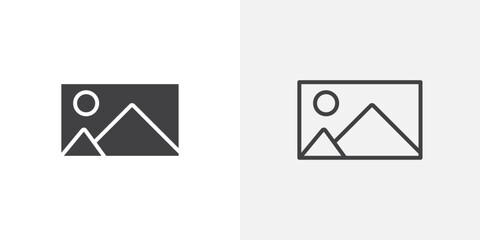 Fototapete - Gallery icon vector icon set in black and white color.