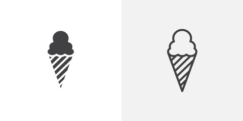Poster - Ice Cream icon vector icon set in black and white color.