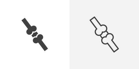 Poster - Joint icon vector icon set in black and white color.