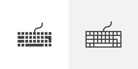 Poster - Keyboard icon vector icon set in black and white color.