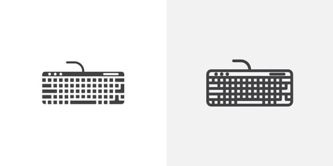 Poster - Keyboard icon vector icon set in black and white color.