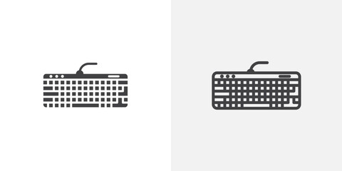 Poster - Keyboard icon vector icon set in black and white color.