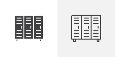 Poster - Lockers icon vector icon set in black and white color.
