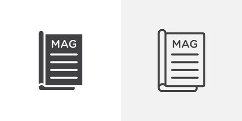 Poster - Magazines icon vector icon set in black and white color.