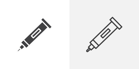 Poster - Marker icon vector icon set in black and white color.