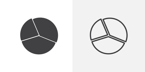 Aufkleber - Pie chart icon vector icon set in black and white color.