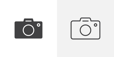 Poster - Photo Camera icon vector icon set in black and white color.