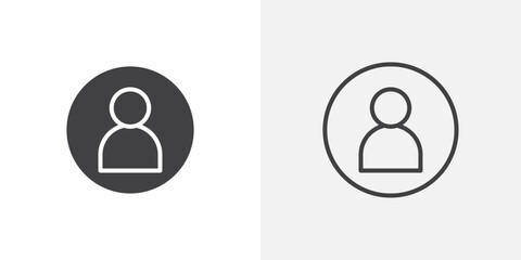 Poster - Profile icon vector icon set in black and white color.