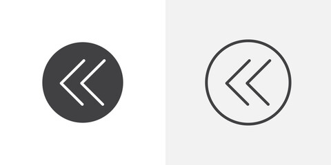 Poster - Previous arrow icon vector icon set in black and white color.