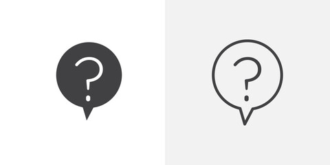 Poster - Question icon vector icon set in black and white color.