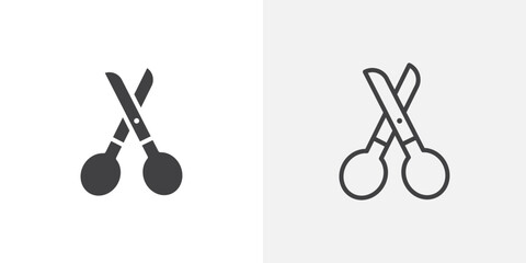 Poster - Scissor icon vector icon set in black and white color.