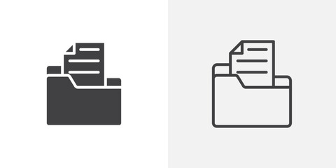 Poster - Store files icon vector icon set in black and white color.