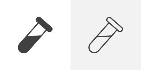 Poster - Test tube icon vector icon set in black and white color.