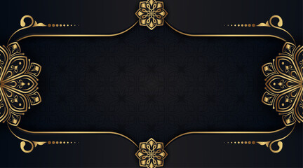 Wall Mural - luxury background with golden mandala ornament