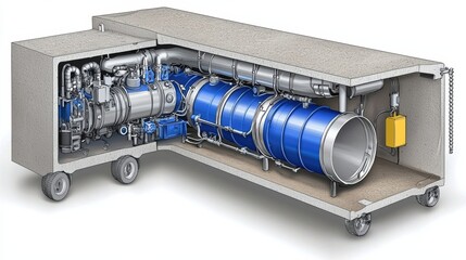Poster - Jet Engine Cutaway View for Technical Illustration