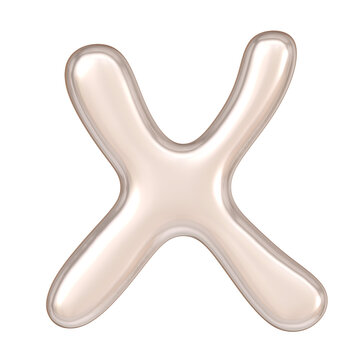 X metallic luxury chrome alphabet font 3d