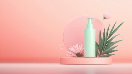 Poster - A minimal illustration highlighting a beauty product, emphasizing its key features and benefits.