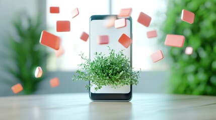 Poster - A close up shot of a phone screen displaying a chat with multiple speech bubbles, representing different conversations.