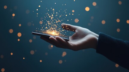 Poster - A hand holding a smartphone, symbolizing the power and potential of digital innovation in the modern world.