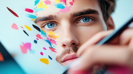 Poster - Artist creating a complex illustration using Clip Studio Paint, highlighting its capabilities.