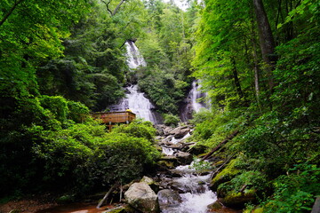 Anna Ruby Falls and smith creek in the state of Georgia, USA	
