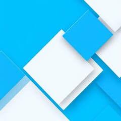 Poster - Abstract Geometric Background, Modern Design With Blue And White Squares, Minimalist Style