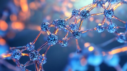 Fototapete - a detailed examination of a dna molecule reveals its complex architecture and vibrant colors, illust