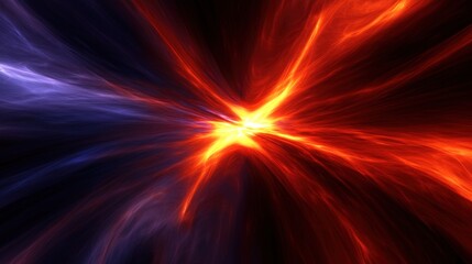 Aufkleber - A striking display of cosmic energy unfolds, with bright bursts of orange and yellow radiating from the center