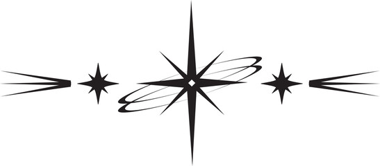 Wall Mural - celestial border. magic frame with mystic stars. divider spiritual line with fantasy elements. astro