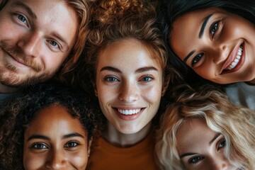 Diverse people face together teamwork concept, Generative AI