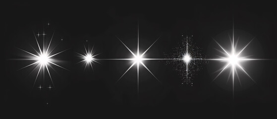 Wall Mural - star with lens flare and bokeh effect. abstract illustration.