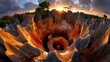 © Suthathip - Stunning Sunrise Over Unique Rock Formation Landscape