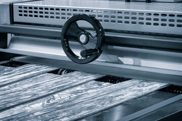 Poster - Conveyor belt in bakery factory, products bread concept background